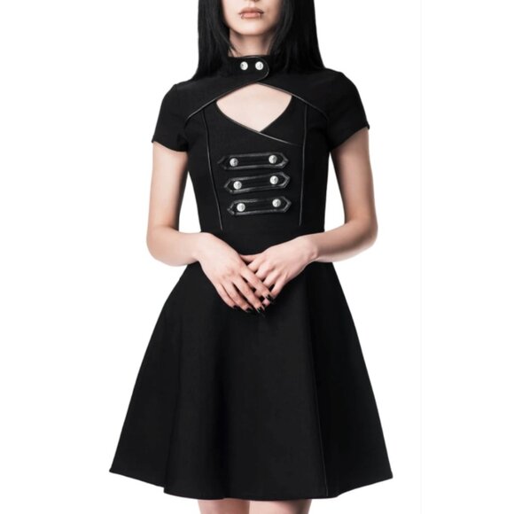 Killstar Dresses & Skirts - Killstar Regiment Skater Mini Dress in Black